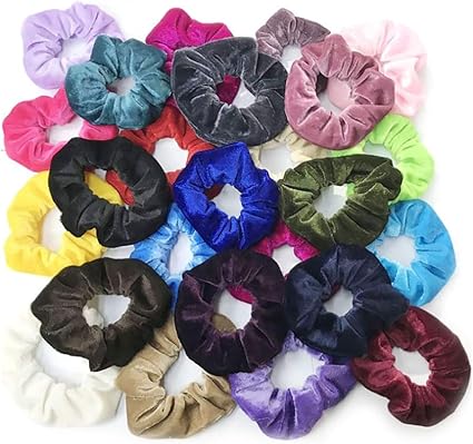 Hair Scrunchies For Girls Women 20 Pcs Velvet Elastic Hair Bands