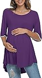 Xpenyo Women's Maternity Blouse Tops Round Neck