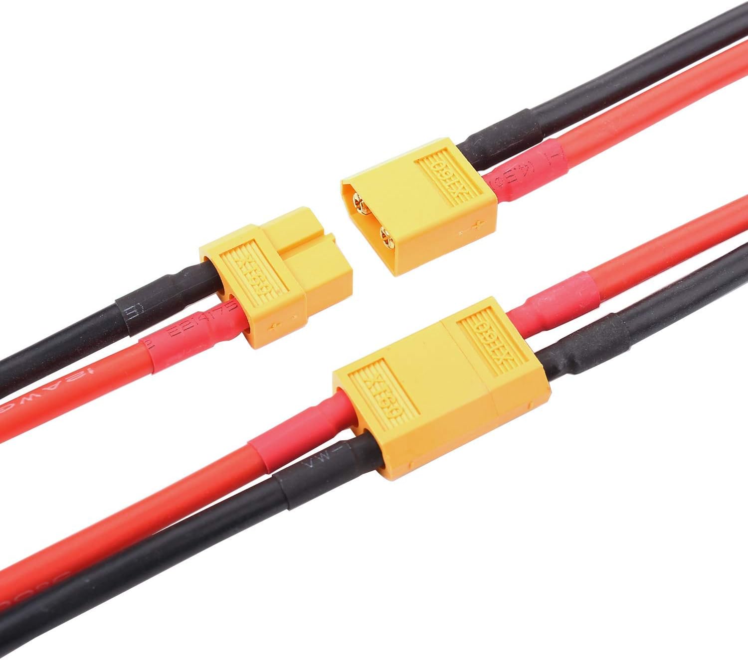 GTIWUNG 2 Pair XT60 Male Female Connectors with 12AWG Silicone Wire 10cm - Image 5