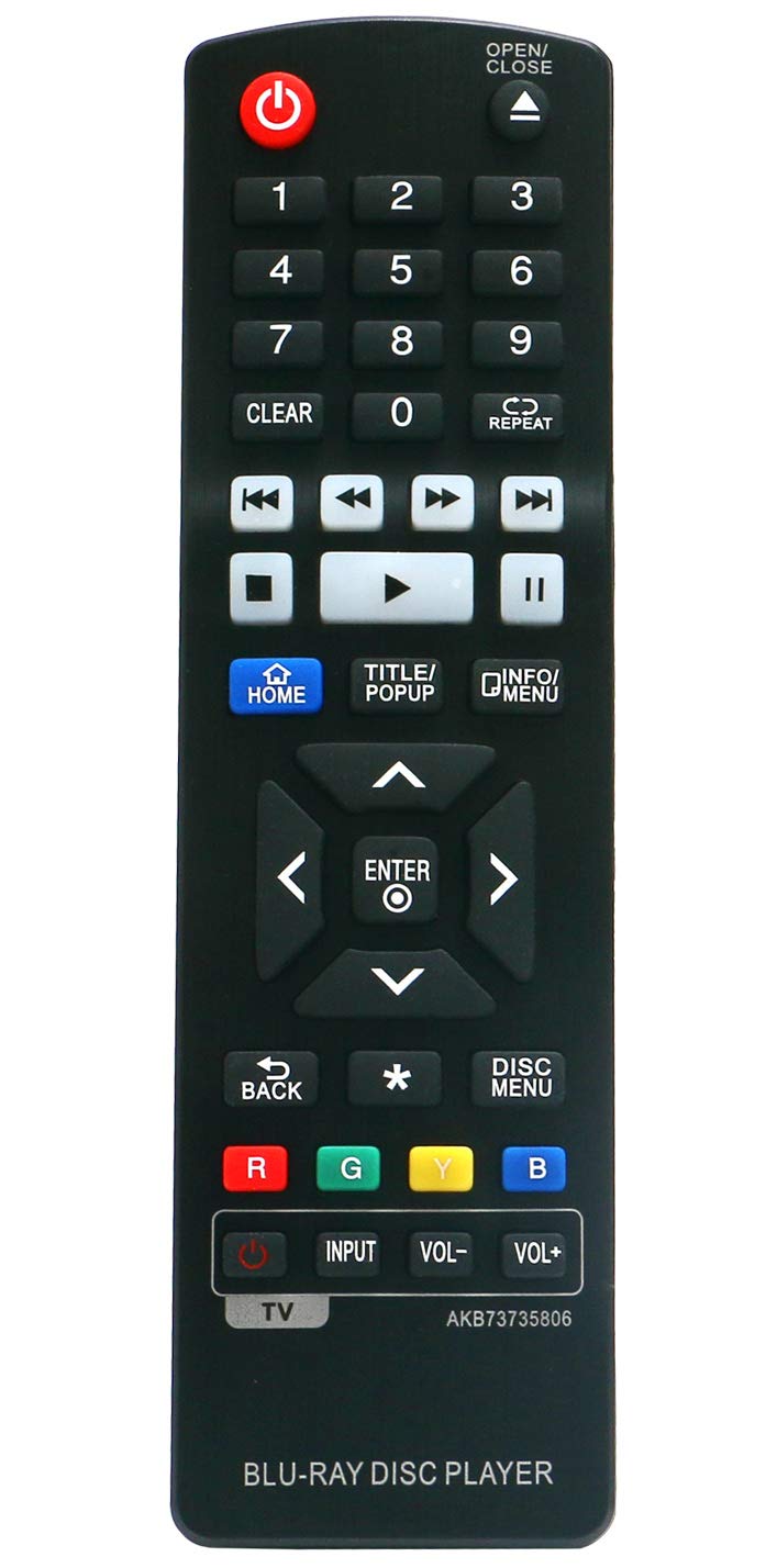 ALLIMITY AKB73735806 Remote Control Replace for LG Blu-Ray BP430N BP440 BP440K BP530 BP540 BP540N BP550 BP550N BP630 BP630N BP630S BPM33 BPM331 BPM331N BPM53 BPM54 BPM54N BPM55