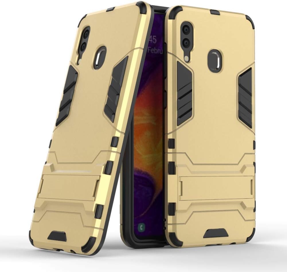Case for Galaxy A30 A20 DWaybox 2 in 1 Hybrid Heavy Duty Armor Hard Back Case Cover with Kickstand Compatible with Samsung Galaxy A30/A20 SM-A305 6.4 Inch (Gold)