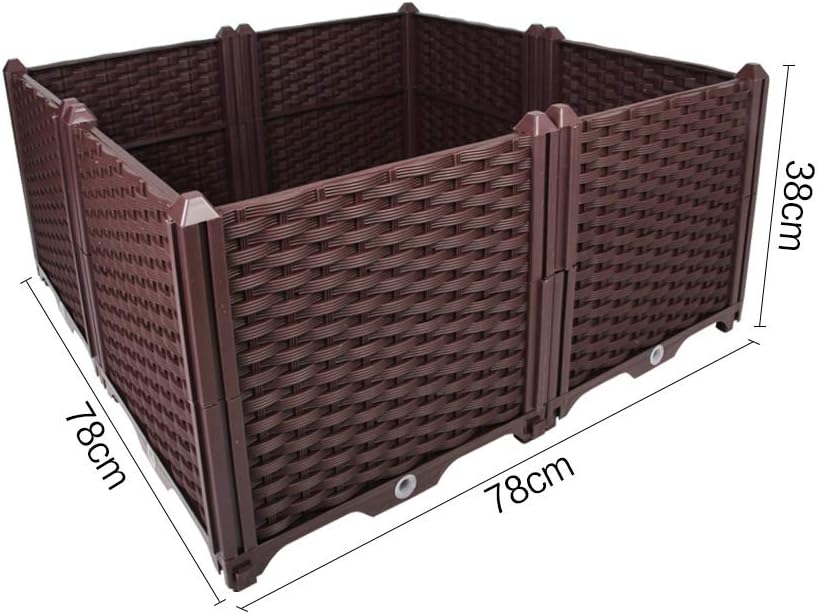 BAOYOUNI Square Raised Garden Bed Kit Indoor Outdoor Plastic Planter Grow Box for Fresh Vegetables Herbs - Image 3