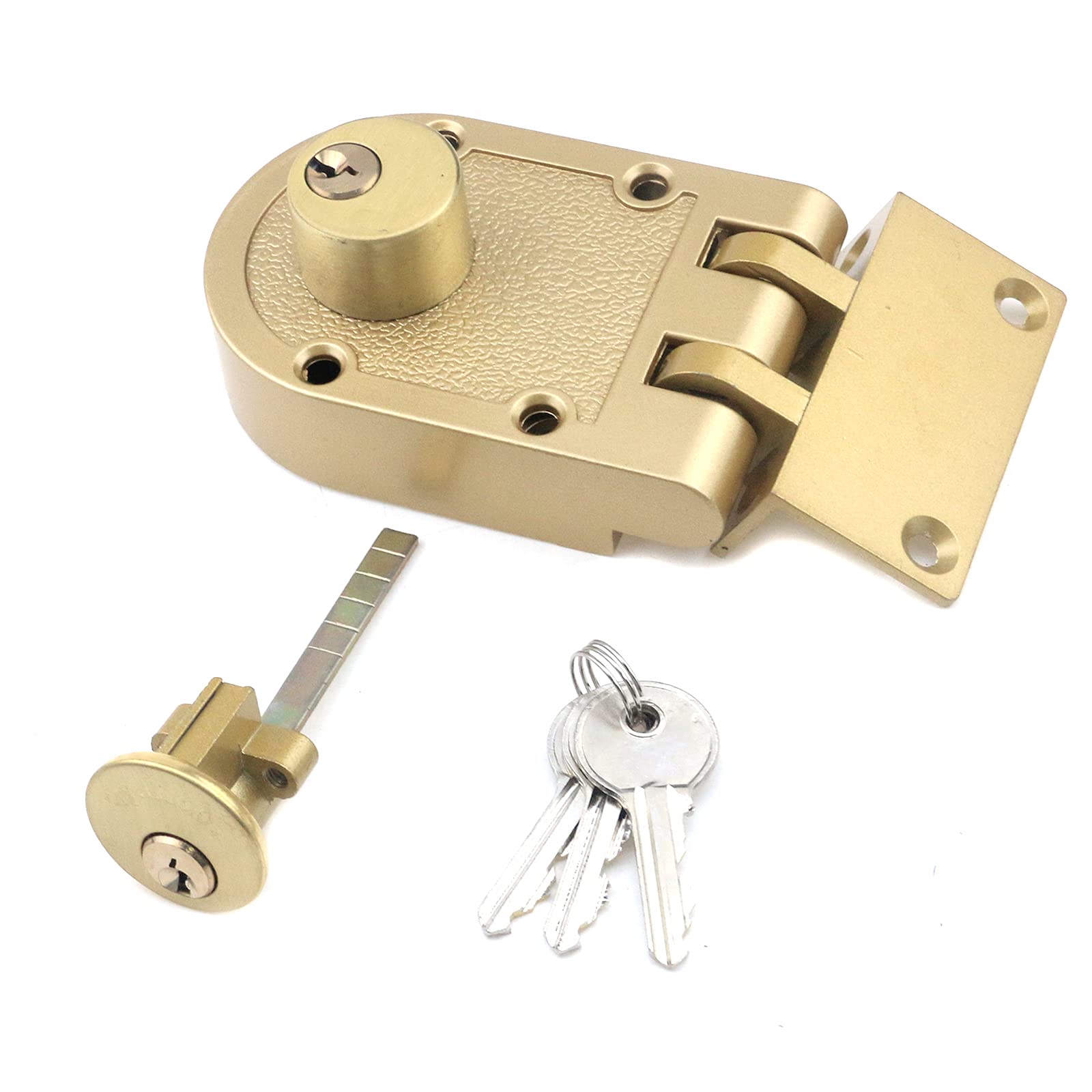 MY MIRONEY Jimmy Proof Deadbolt Lock Heavy Duty Safety Double Cylinder Locking Deadbolt with Keys Gold