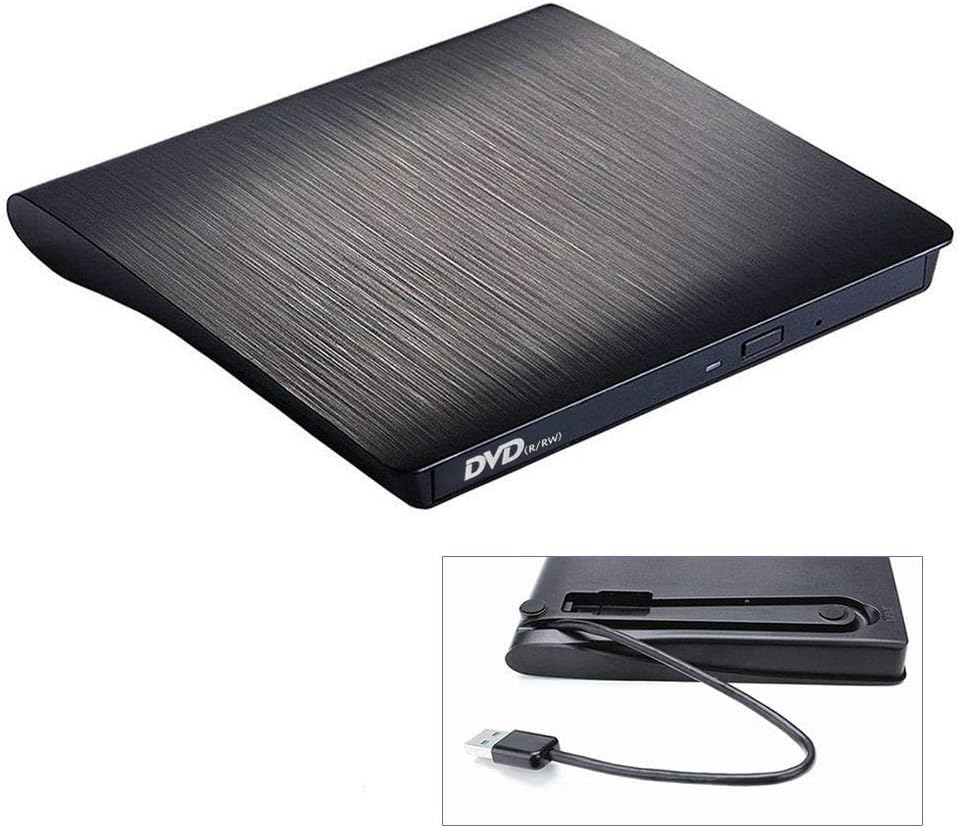 JumPeak External USB 3.0 DVD Player CD Drive Portable CD DVD +/-RW Drive DVD/CD ROM Rewriter Burner Writer for Laptop Desktop PC Windows Linux Mac OS MacBook Pro iMac