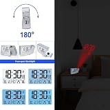 Queta Digital Projection Alarm Clock Time Temperature Humidity Dual Alarm view 4