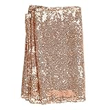 Ling's moment Sparkly Sequin Table Runner Rose Gold 12 x 108 Inch (Hem Edge) for Wedding Engagement Party Bridal Baby Shower Dresser Decorations