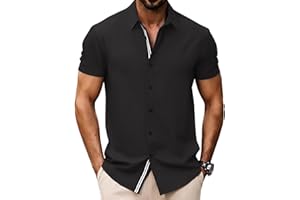 HMIYA Mens Shirt Short Sleeve Dress Business Casual Beach Shirt S-3XL 2026 New