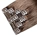 S-noilite Clip in Extensions Human Hair Double Weft 100% Remy Hair Full Head #02 Dark Brown Color Straight Soft Silky Extensions for Women Gift 8pcs 10inch 110g per Package