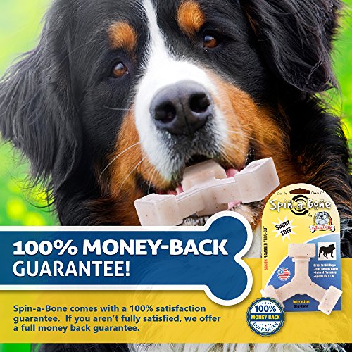 Nylon Dog Chew Toy - Bullibone Spin-a-Bone- Bacon Flavor - Interactive Dog Toy, Triggers Natural Instincts, and Improves Oral Health