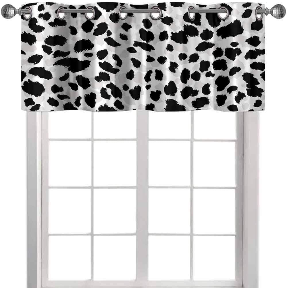 Kitchen Curtain Valance, Seamless Abstract Print with Leopard Skin Imitation Vector Illustratio