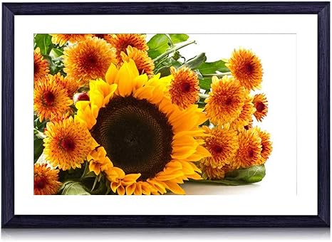 Amazon Co Jp 30cmx40cm 木製の黒色のフォトフレーム ひまわり菊花ブーケ嘘構図 壁掛け 壁飾り 壁ポスター おしゃれ ウォールアート アートパネル 壁の絵 インテリア絵画 額縁 部屋飾り 装飾画 ホーム キッチン