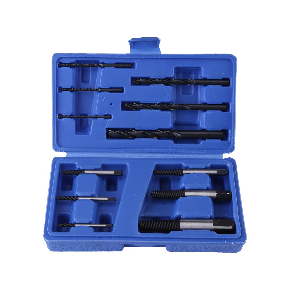 Bolts Studs Remover Tools, Practical Broken Nut Screw Extractor Screw & Bolt Extraction 12-Piece Remover Tool Kit – Drill Bits Extractor Pins, Drilling Guides