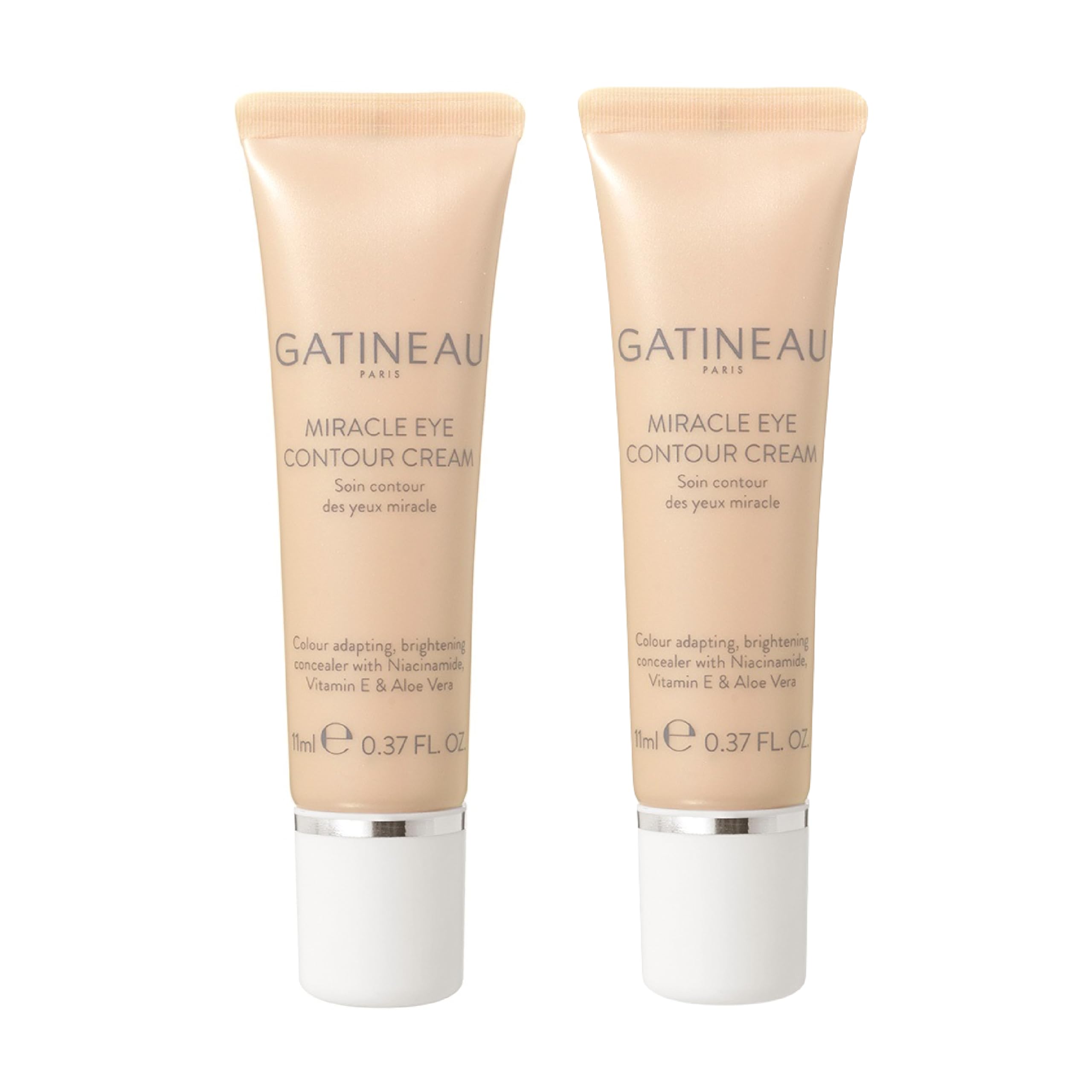 GATINEAU Miracle Eye Contour Cream - 11ml x2, Makeup + Skincare Eye Brightening Concealer, Smooths Fine Lines, Conceals Dark Circles and Imperfections, Vitamin E, Niacinamide and Aloe Vera,