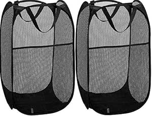 Amazon.com : Cesto de lavandería Negro de Malla para Ropa Sucia