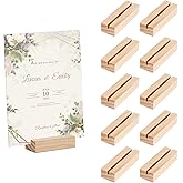 10 PCS Wood Place Card Holders,Wood Sign Holders,Table Number Holder Stands,Picture Holder,Name Card Holder for Wedding,Retail Shop,Parties, Anniversaries,Business Card Holders for Decoration,Events
