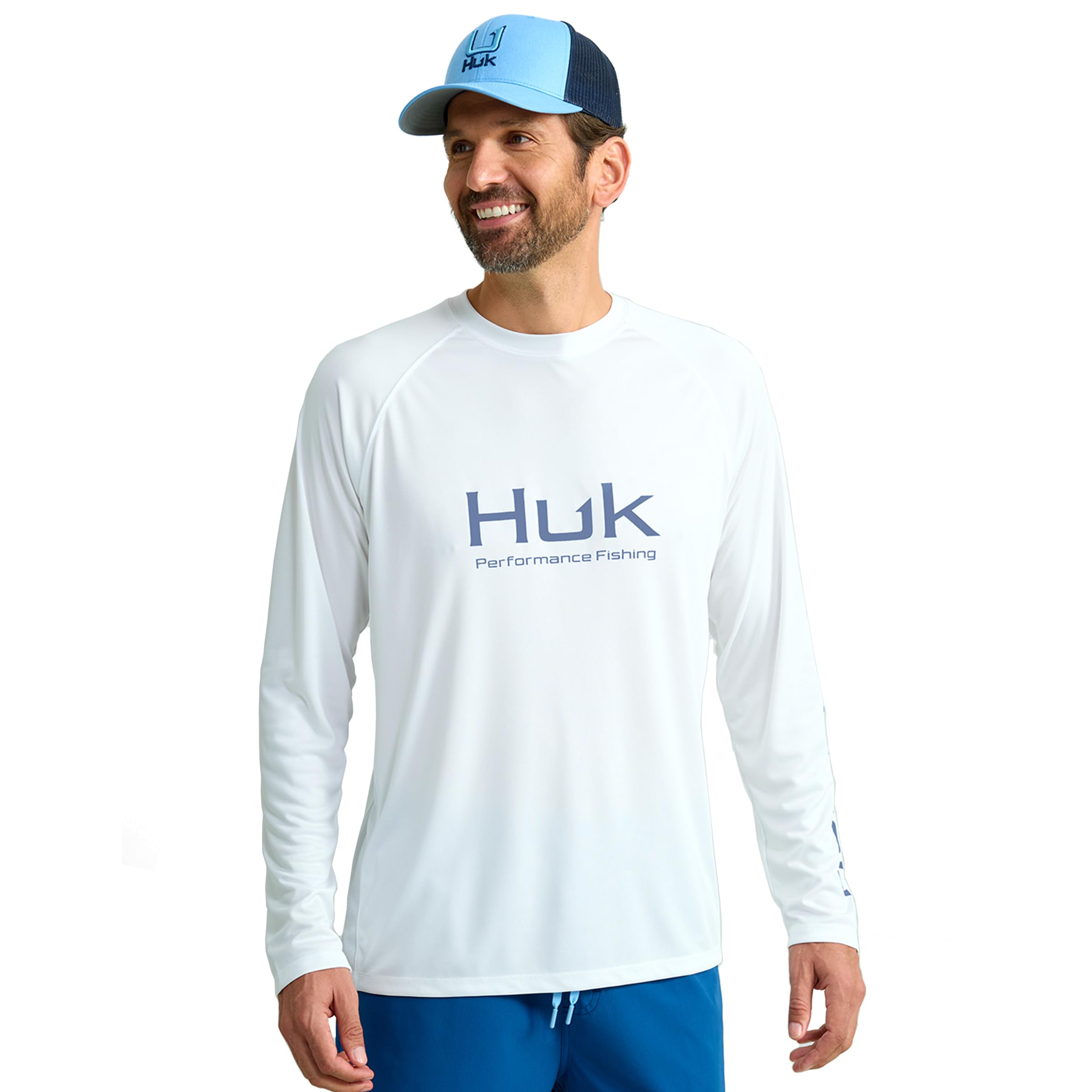 HUK Mens Pursuit Vented Long Sleeve, +30 UPF Fishing Shirt, White - New, Large Image