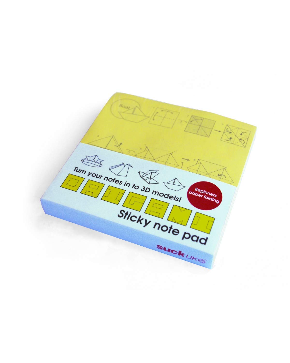 Suck UK Origami Sticky Notes | Funny Stationery Supplies | Fun Office Desk Accessories | Novelty Sticky Notes for Adults | 3D Paper Art with Guide | Work Stationery Notepad | Easy Folding Mini Pad