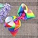 2PCS Large Hair Bows for Girls, iBiubiu 8inch Rainbow Cheer Bow Clip Boutique