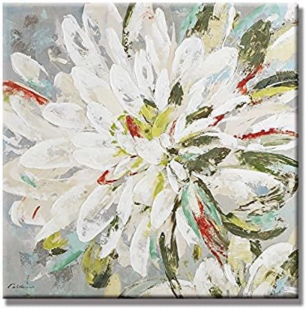 WALL ARTS Framed Painting Floral Abstract Sunny Bloom Flowers Ready to Hang 24x 24 Inch For Room