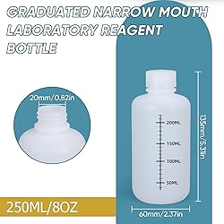 UMETASS 8oz/250ml Narrow Mouth Plastic Bottles with