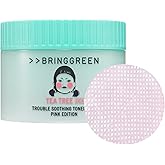 BRING GREEN Tea Tree Cica Soothing Toner Pads 90 Count, Exfoliating & Calming Facial Pads for Acne Prone Skin