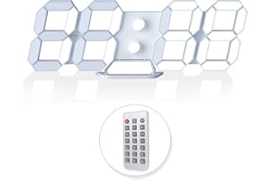 EDUP HOME 3D LED Neon Digital Desk Wall Alarm Clock RGB Night Light 7 Colors 9.7" with Remote Control for Bedroom/Living Room/Kitchen/Office, Adjustable Brightness,12/24 Hr, Time/Date/Temperature