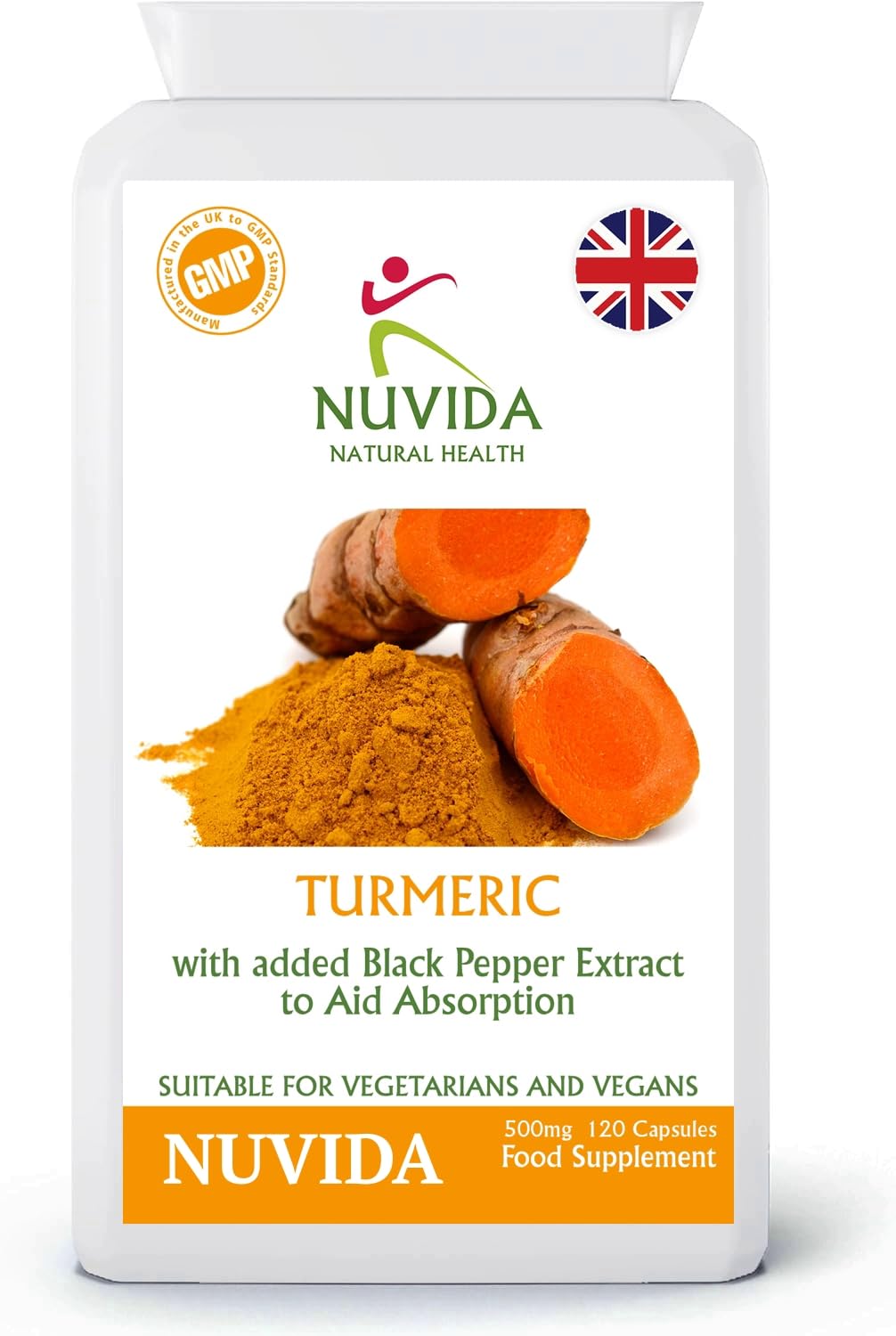 Turmeric and Black Pepper Capsules High Strength - 120 Turmeric Capsules 500mg - 1000mg per Serving - High Strength Turmeric Supplement Vegan and Vegetarian Friendly