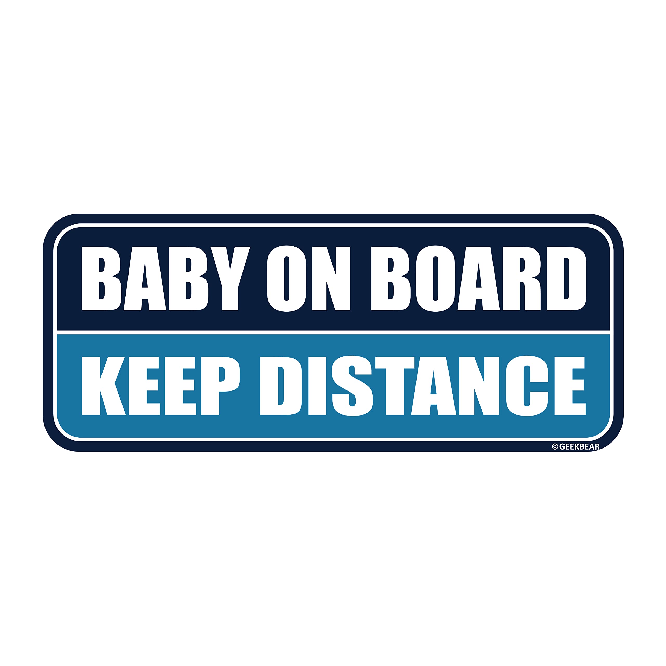 GEEKBEAR Baby On Board Magnet - Navy/Blue - Reflective Bumper Safety Warning Sign — image 1