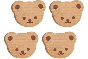 Hardwood Animal Cabinet Knob - Cute Cartoon Drawer Pulls for Children, Nursery Decorative Closet Handle, Wooden Furniture Han