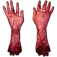 Toyvian 2pcs Fake Human Arm Body Parts Broken Severed Hand Hands Haunted House Trick Scary Halloween Decorations Props