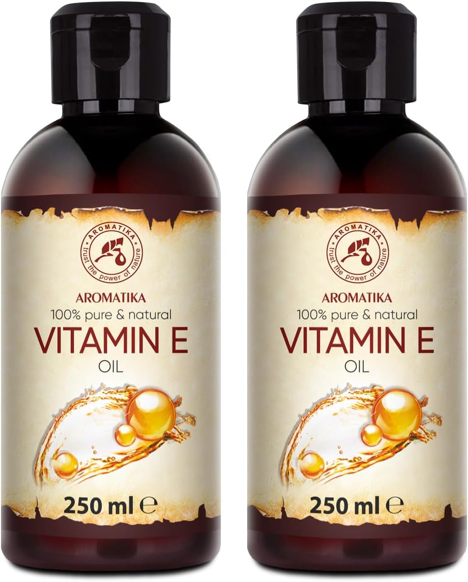 AROMATIKA Vitamin E Oil Set 2x250ml Natural Oil Face Hair Nails Lips