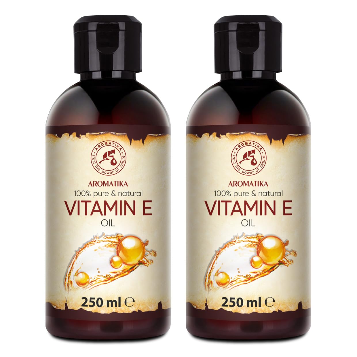 Vitamin E Oil Set 2x250ml - Natural Oil - Vitamin E Oil for Face - Good Care for Skin - Hair - Nails - Lips - Oil with Vitamin E - Moisturizes The Skin
