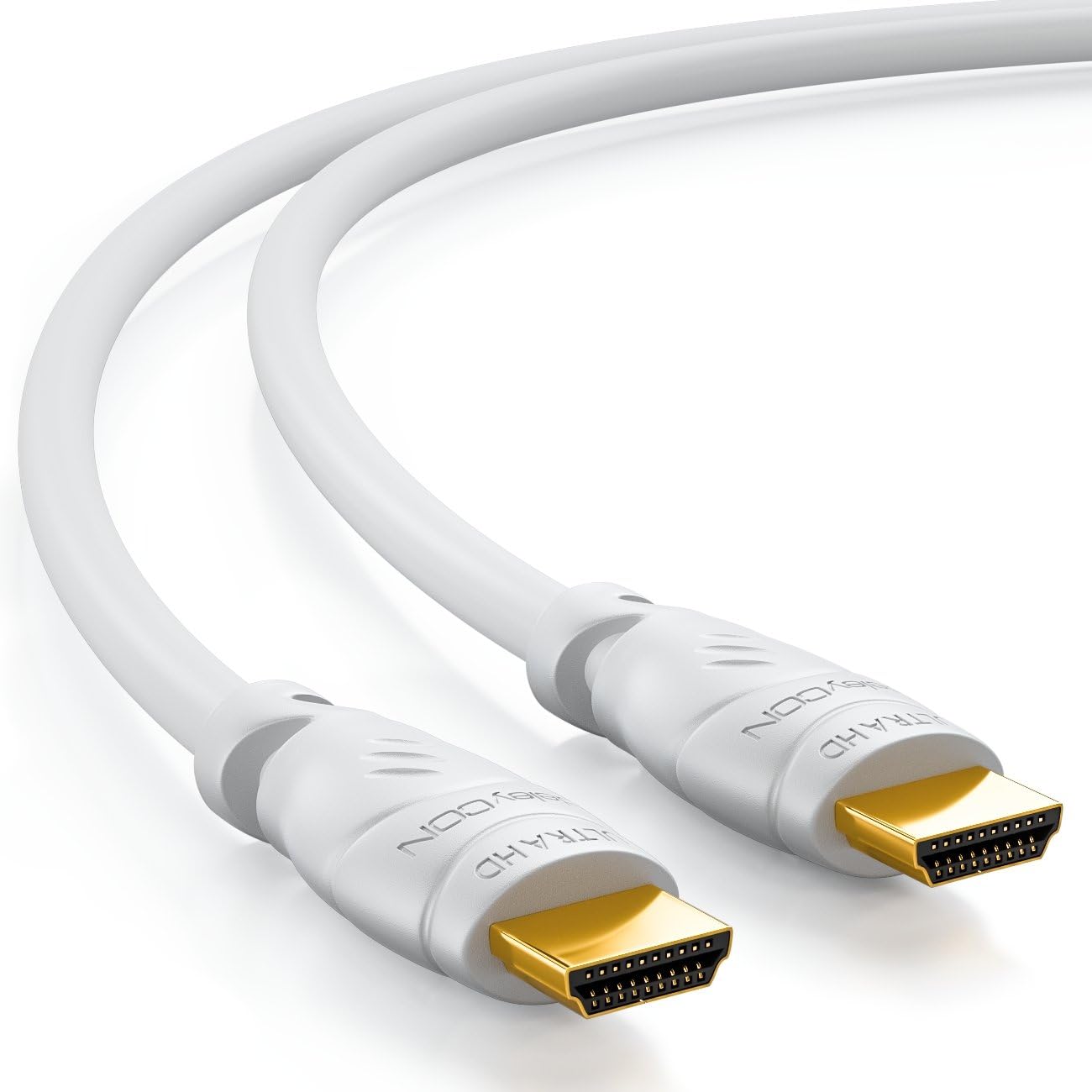 deleyCON HDMI Cable 5 m Compatible with HDMI 2.0a/b/1.4a UHD / 4K / HDR / 3D / 1080p / 2160p / ARC High Speed with Ethernet White - Image 3