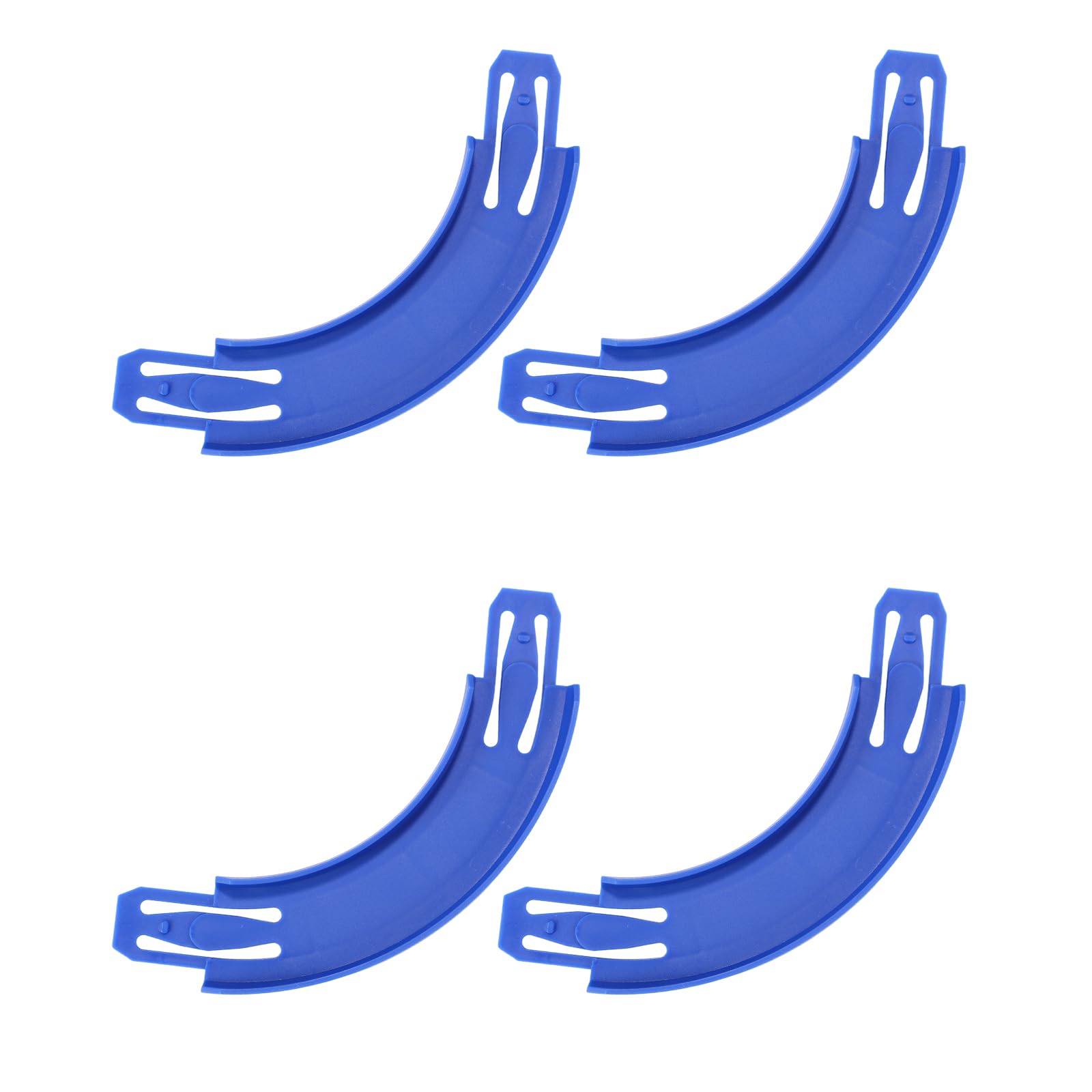 4pcs Turn Track Pieces for Hot Wheels, 90 Degree Curved Race Track Connectors Toy Car ABS Racetrack Builder Components Parts Compatible with Hot Wheels (Blue)