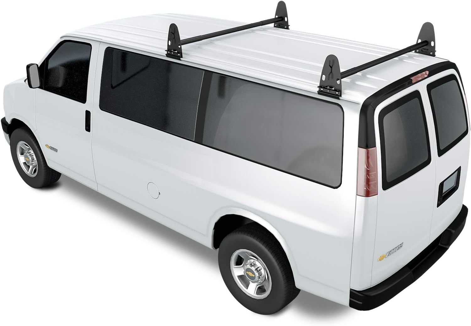 Automotive Cargo Racks AARacks Model X37 Heavy Duty Rain Gutter Van Roof Rack Round Two Bar Set