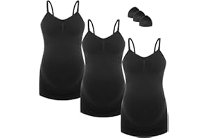 HOFISH Support Nursing Tank Tops for Breastfeeding, Comfort Stretch Maternity Camisoles with Built in Bra
