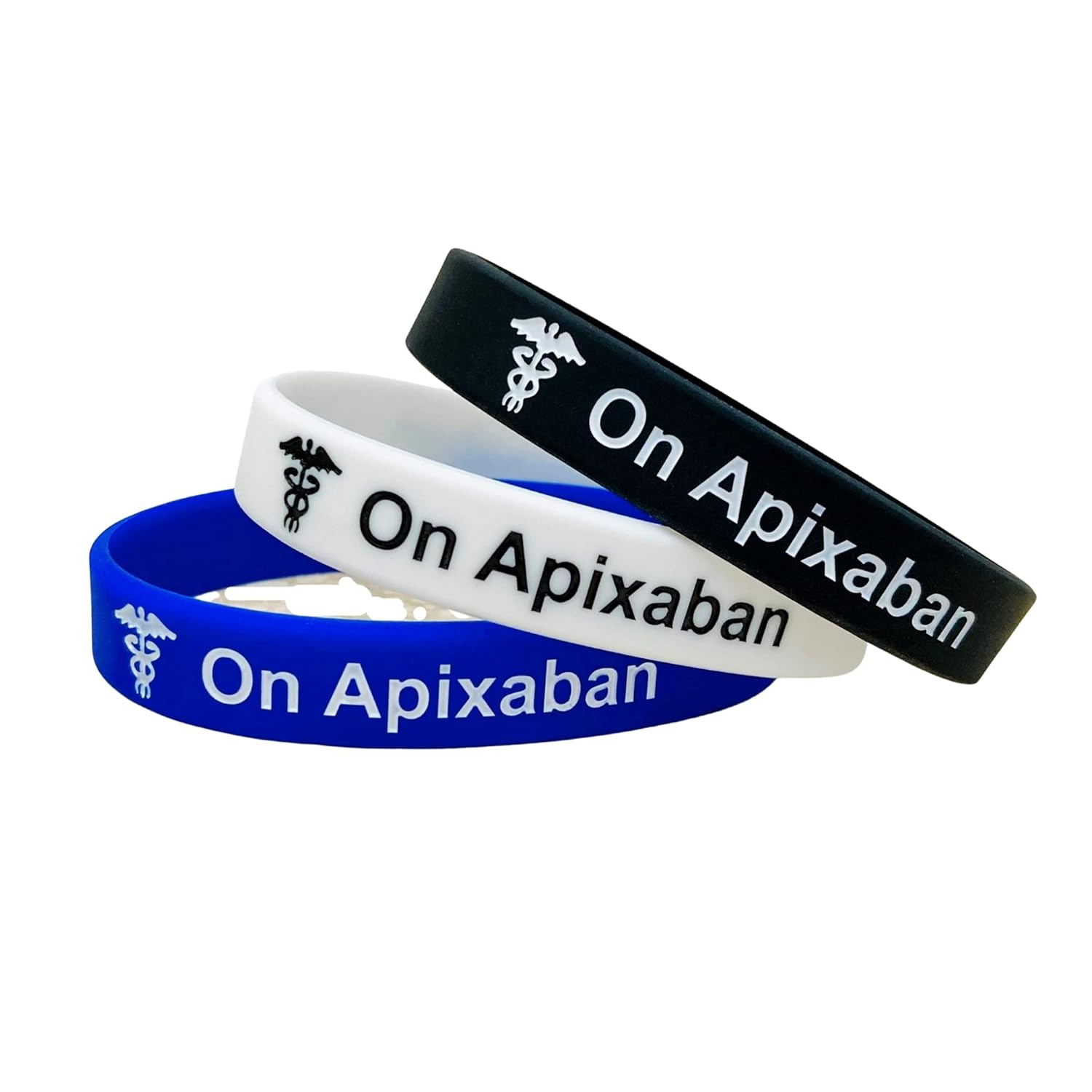 On Apixaban wristbands medical alert ID bracelets. On Apixaban silicone