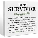 Cancer Warrior Gifts for Women Men, Birthday Gifts for Cancer Patients Inspirational Cancer Survivor Gifts, Cancer Support Fighter Encouragement Gifts, You Are A Warrior, Wooden Box Sign