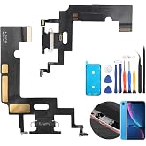 Dock Connector for iPhone XR Charging Port Flex Cable Replacement for iPhone XR 1984, A2105, A2106, A2108 USB Charger Dock Board Connector with Tools(Black)