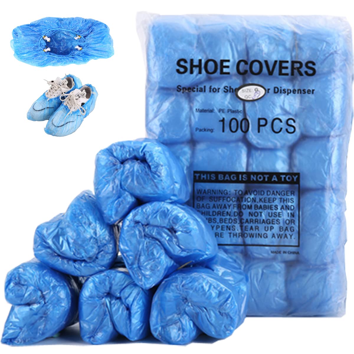 Photo 1 of LCPCX Disposable shoe covers with T-buckle shoe covers, 100 packs (50 pairs), applicable shoe cover machine, can be used in laboratories, homes, stores and other public places