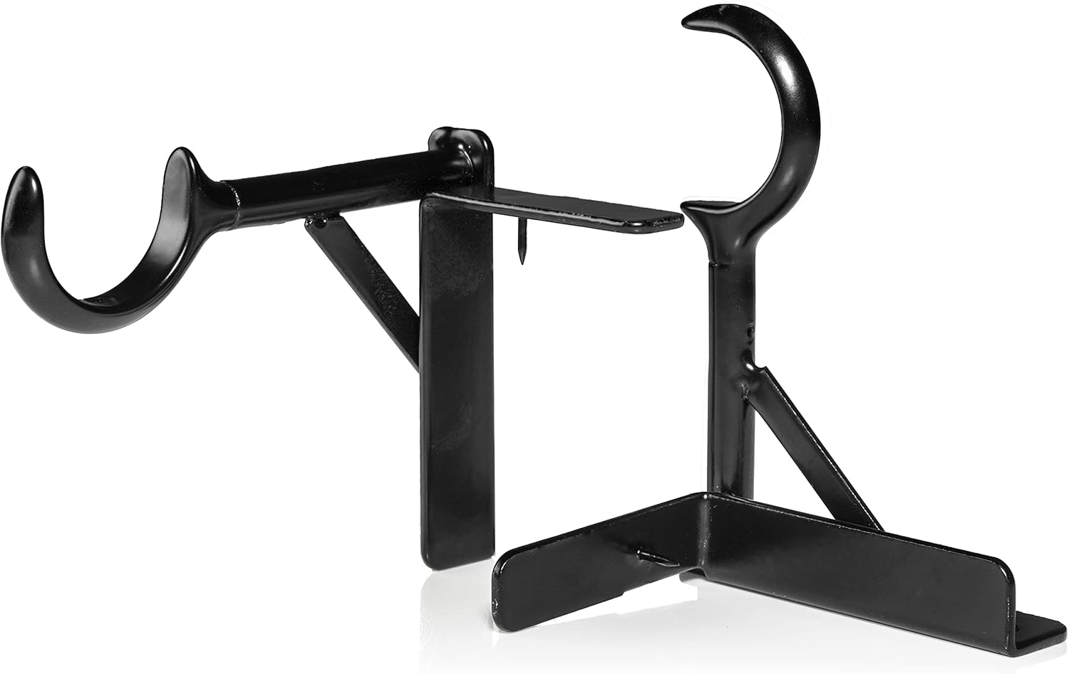 Window Treatment Hardware - Spark Innovators Black Tap Bracket by Hang Hero - Easy Install No Drill Curtain Rod Brackets - As Seen on TV - Set of 2