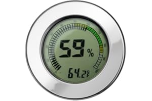 Prestige Import Group - 2.5" Digital Mountable Hygrometer w/Calibration for Cigar Humidors - Color: Silver