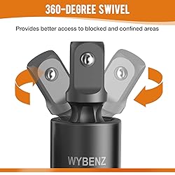 3 Pcs Universal Joint Swivel Socket Adapter Set