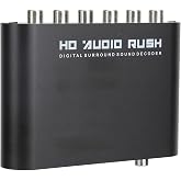 Digital Audio Converter 5.1CH DTS Decoder for Home Cinema, Complete Interface,Applicable to HD Video Players/DVD/Digital Audio Source Decoding (Host + USB + Fiber Optic)