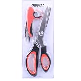 Pinking Shears for Fabric Zigzag Scissors Sharp Stainless Steel Blade Soft and Comfortable Handle Suitable for Right and Left hands (BLACK)