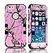 iPhone 6s Case, Kecko Dual Layer High Impact Pink Tree Camo Design Shockproof Military Duty Hybrid Hard Silicone Bumper Protective Cases Cover for iPhone 6 / 6s for Girls - Black