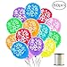 Coceca 80Pcs Hawaiian Luau Tropical Party Balloons with 1Pack 250Yd Balloon Ribbon for Hawaiin Luau Party and Beach Theme Party
