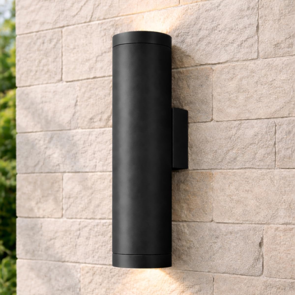 CGC Lighting Outside Outdoor Wall Light Extra Long Large GU10 Double Up and Down Spotlight IP44 Aluminium (Black)