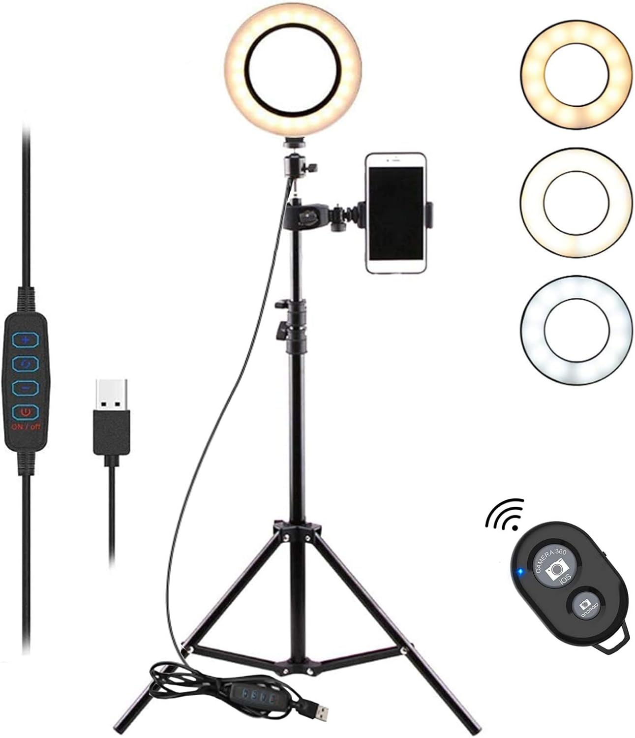 6" Selfie Ring Light with 60" Extendable Tripod Stand Amazon.co.uk