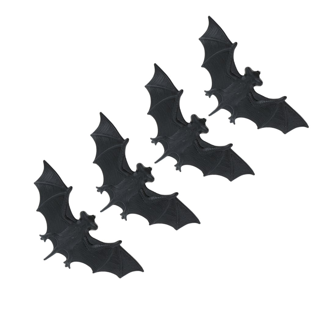 4 Pieces Scary Plastic Fake Bats Halloween Haunted House Party Trick Props